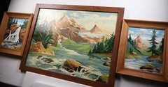 Vintage Paint by Number „Mountain Waters“ Framed Set of 3 1960 Craft Master