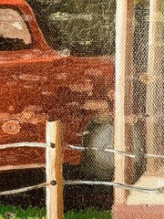 Vintage Chopped Hot Rod Car Texas License Plate Art Oil Painting Landscape B Mut