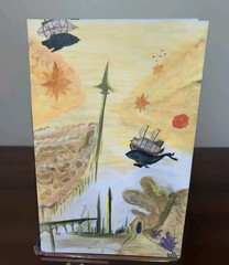 Fantasy Airships Acrylic Daff Painting on Canvas, 2026 24x36in title Holland