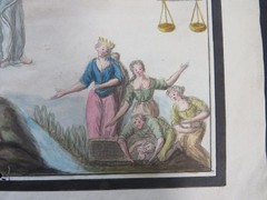 18th Century Allegorical Italian Watercolour – Death, Peace & Re-birth?