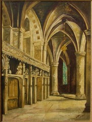 Notre Dame de Chartres Paris Oil Painting Interior Gothic