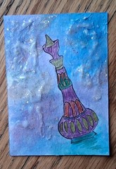 ACEO Art Card I DREAM OF JEANNIE bottle Genie inside a bottle