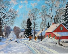 Thomas Albert Stone (Canadian 1894-1978) : Coming Home, Oil On Canvas , Signed