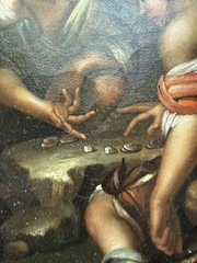 Murillo Young Boys Playing Dice 19th Century Oil on Canvas