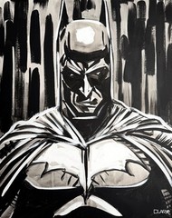 Unique Dark Knight Batman Portrait – 20×16″ Acrylic Painting On Stretched Canvas