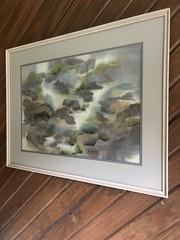 MCM Watercolor Art – 1964 Signed By Artist „Johns“