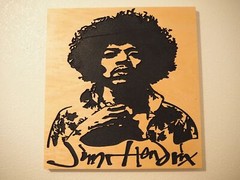 Jimi Hendrix Painted Carving