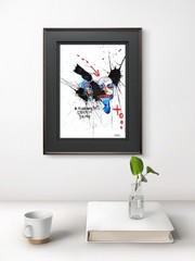 Original Ink Portrait Painting A4 Mixed Media Neo-Expressionism Signed COA #7
