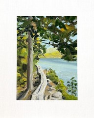 8×10 Maine Original Oil Painting Acadia Landscape Jordan Pond New England Signed