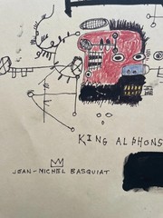 2 X Jean Michel Basquiat Original Painting Drawings Graffiti Street Art NYC F66
