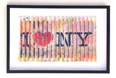 E M ZAX „I LOVE NY“ ORIGINAL HAND PAINTED 3D POLYMORPH ON PAPER H/S FRAMED COA