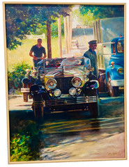 John Gable Original Oil Painting Vintage Automobile Jerry Weintraub Estates