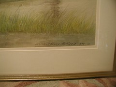 1944 WATERCOLOR SEASCAPE,LARGE,BY JOSEPH ANTHONY ATCHISON,EASTERN SHORE VA,ORIG