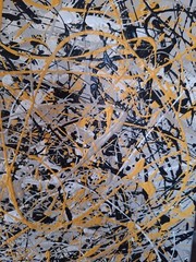 Original Abstract Action Painting jackson pollock style signed art Canvas