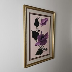 Original Signed Doris Spencer Painting 19.25×13.25 Framed Art – Flower