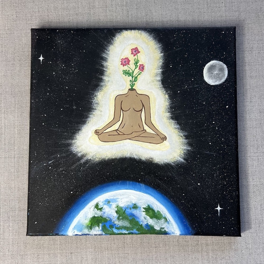 Original Acrylic Painting On Canvas “ Universal Aura” Celestial Meditation Art