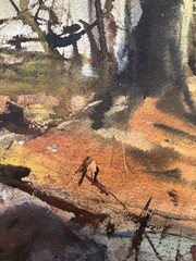 Landscape in Woods-Charlotte Hoffman–Watercolor–Mid 20th Century New York Artist