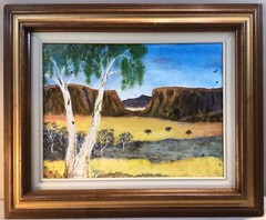 Artist Illegible Kimberly Country Framed Oil Painting 1970s