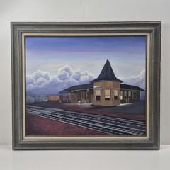 Vtg Krause Signed 1995 „TWILIGHT IN STURTEVANT“ Art Gallery Oil Painting Framed