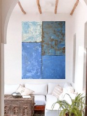 Mark Little Original Giant Canvas Painting 84”X62” (7 Foot) Abstract Modern XL
