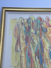 HANS BURKHARDT DRAWING CUBIST CUBISM ABSTRACT EXPRESSIONISM MID CENTURY FAMOUS