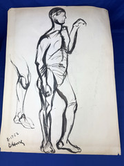 1952 Watercolor Study, Expressionism ~ Artist Dated & Signed CHANG 24″ x 18.5″