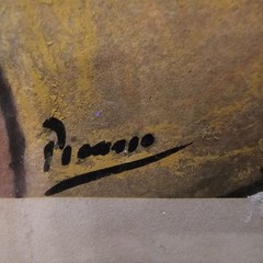 Picasso Original Painting -Signed -Gallery Stamp -Framed -Not A Copy