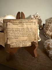 WM MITCHELL GENUINE MINIATURE WATERCOLOR (BOOKSTORE 1930s) in CARVED WOOD FRAME