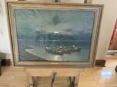 Arturo De Luca 1930-40’s Oil Painting Framed 34.5”x24.5” Italian Impressionist