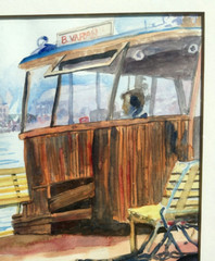 Original Tug Boat Watercolor by: LAURA HOPPER. Colorful-Detailed-Excellent.