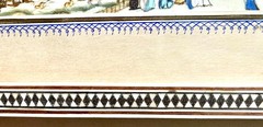 VINTAGE PERSIAN MINIATURE PAINTING ON BONE SET IN A KHATAM – FARI FRAME