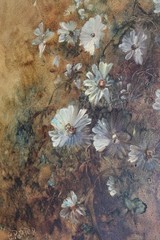 Vintage Signed Floral Still Life Painting 1968 E. Porter Art Moody Botanical