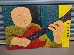 Guitar Player | Original Oil on Canvas | Heavy Impasto Mixed Media | 36×24