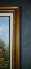 Country House by Water Oil Painting on Canvas by Zolan 21 3/8″ x 17 1/2″
