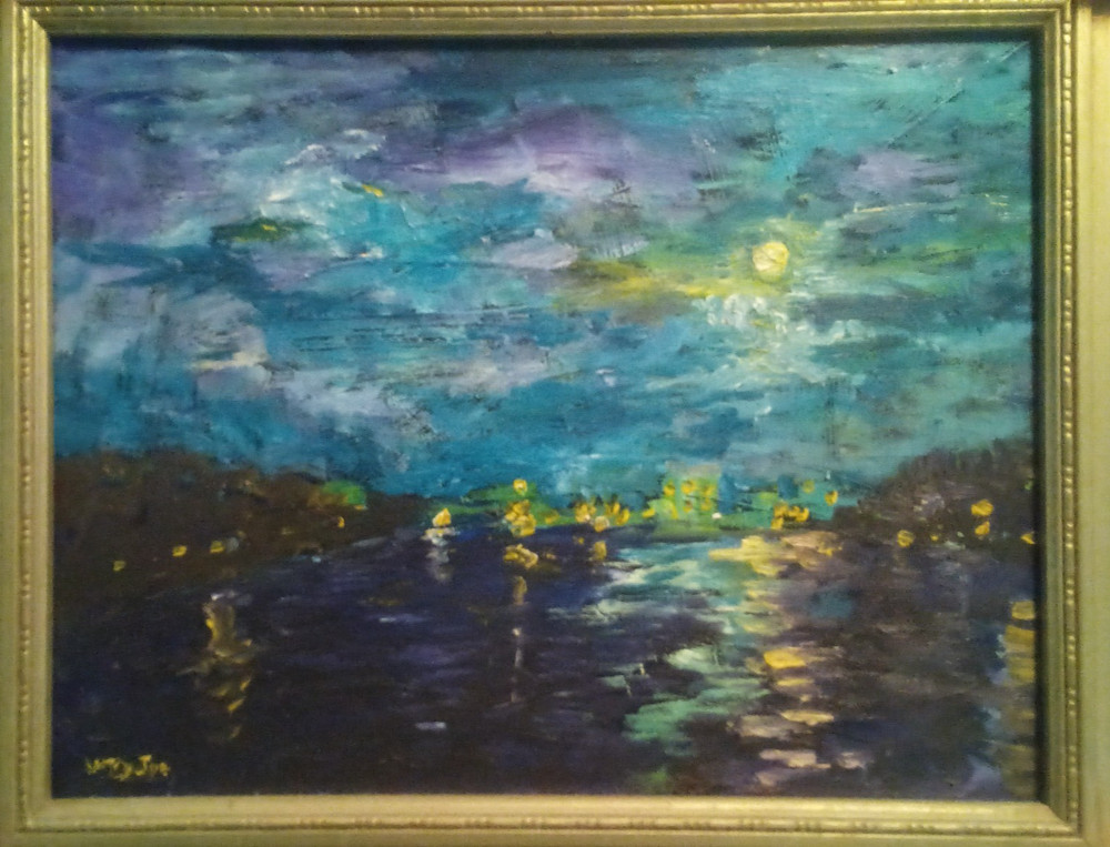 Larry Joe Miller Original Painting on Masonite Framed Hollywood Florida artist