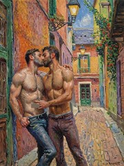 Kiss Love Boy art Man Nude Guy nu Homme desnudo Passion of Male Collection 484