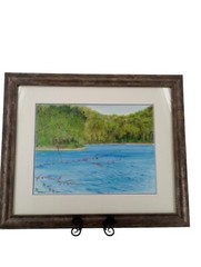 Beautiful JOHNNY GUTHRIE Water Color Painting On Matte Board 26.5″ X 22″ Framed