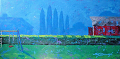 STEVEN GRAFF PAINTING „Yards“ 20x40x1.5 inches acrylic stretched gallery-wrap