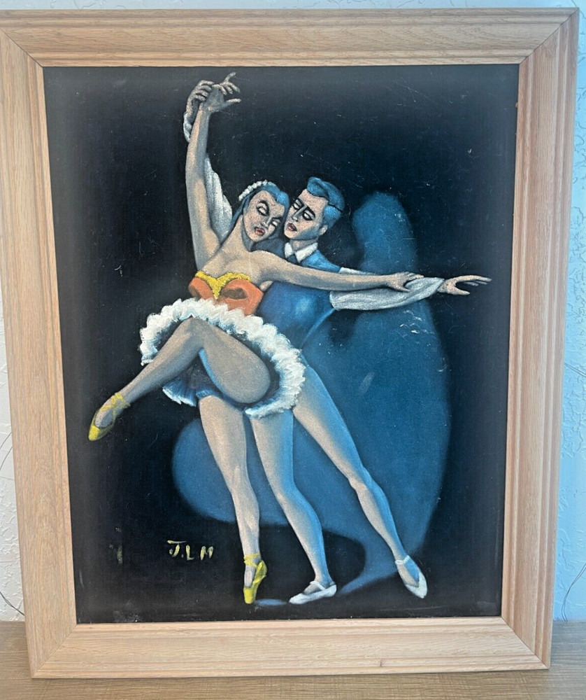 Vintage Ballet Couple/pair On Velvet