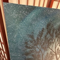 Moon Light Tree Blue Sky acrylic painting on canvas original artist Size 24×48