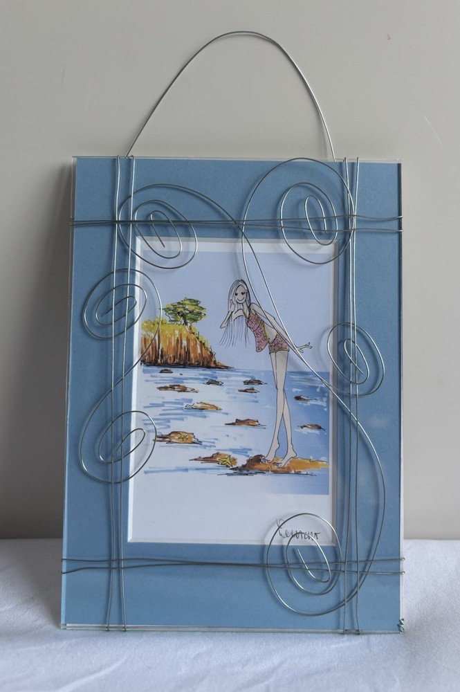 Beach Girly Art Print in Wire Frame By Connie Pecoraro Studio 707 Sausalito New