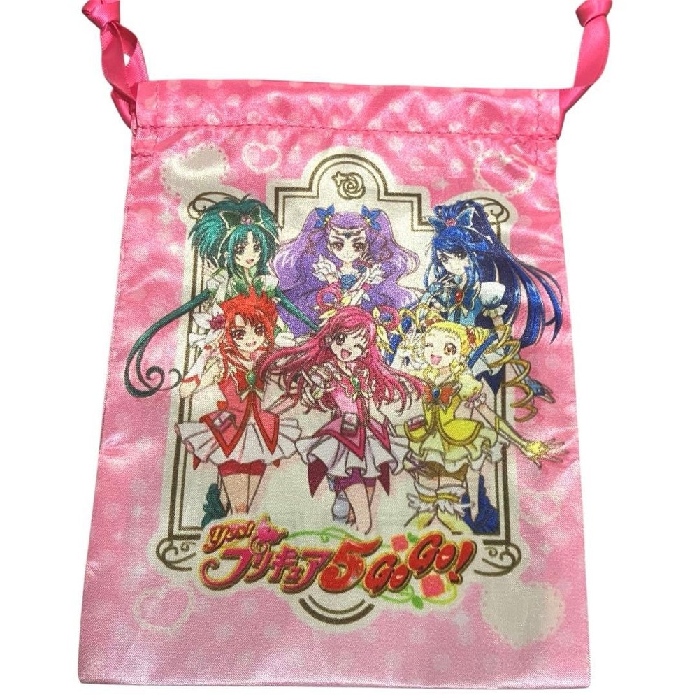 Yes! Precure 5 GoGo! Limited Lake Town Drawstring Pouch, Unused, Character Bag