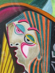 Pablo Picasso (Handmade) Oil On Canvas Signed & Stamped Framed Painting, Vtg Art