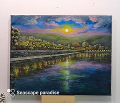 Art 14″/11″Yalta, CRIMEA, Black sea oil painting ,Stretched canvas. Landscape,