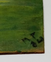 Southern Folk art 85 MILES TO ROCK CITY Painting Signed M.F 84 Cardboard 10×13