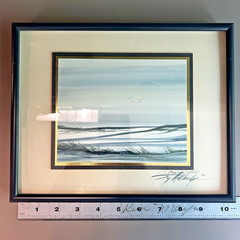 Original Small WaterColor Coastal Ocean Gulls „Beautiful Life“ ’84 Artist Signed