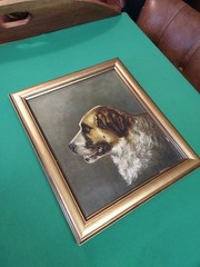 Antique St. Bernard Painting