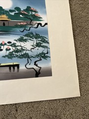 Asian Style Paintings Lotus Flowers & River Scene Boat Village No Frame Set 2