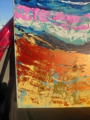 Abstract Seascape Landscape Painting on Canvas, Small, Unframed, Single Piece