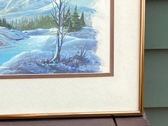 Winter Teepees by Stream Western Gouache on Artboard 14”x17”, Unsigned